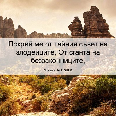 Picture 06 - Псалми 64:2 BULG - Покрий ме от тайния съвет - Bible Verse Picture