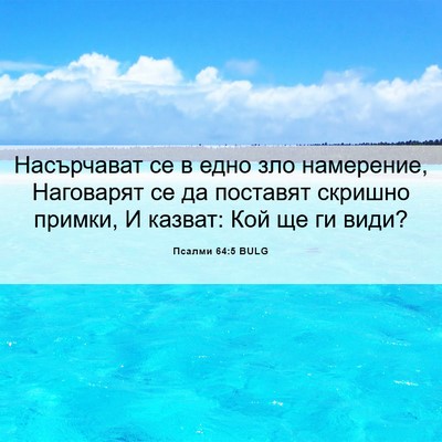 Picture 06 - Псалми 64:5 BULG - Насърчават се в едно зло - Bible Verse Picture