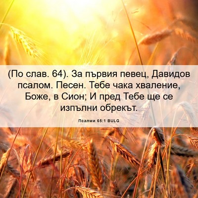 Picture 06 - Псалми 65:1 BULG - (По слав. 64). За първия - Bible Verse Picture
