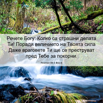 Picture 06 - Псалми 66:3 BULG - Речете Богу: Колко са - Bible Verse Picture