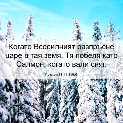 Picture 06 - Псалми 68:14 BULG - Когато Всесилният - Bible Verse Picture