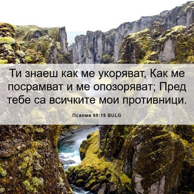 Picture 06 - Псалми 69:19 BULG - Ти знаеш как ме укоряват, - Bible Verse Picture