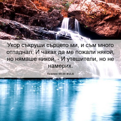 Picture 06 - Псалми 69:20 BULG - Укор съкруши сърцето ми, и - Bible Verse Picture