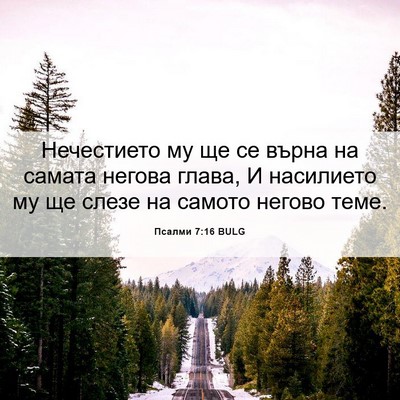 Picture 06 - Псалми 7:16 BULG - Нечестието му ще се върна - Bible Verse Picture
