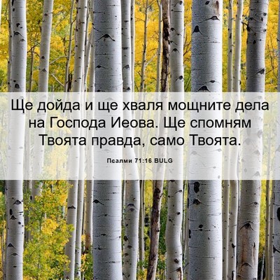 Picture 06 - Псалми 71:16 BULG - Ще дойда и ще хваля мощните - Bible Verse Picture