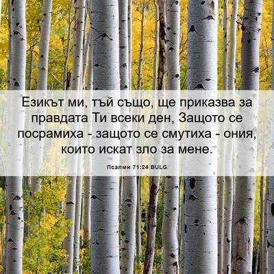 Picture 06 - Псалми 71:24 BULG - Езикът ми, тъй също, ще - Bible Verse Picture