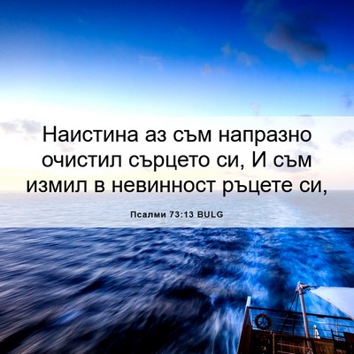 Picture 06 - Псалми 73:13 BULG - Наистина аз съм напразно - Bible Verse Picture