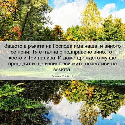 Picture 06 - Псалми 75:8 BULG - Защото в ръката на Господа - Bible Verse Picture