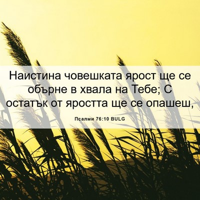 Picture 06 - Псалми 76:10 BULG - Наистина човешката ярост - Bible Verse Picture