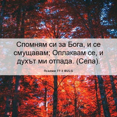 Picture 06 - Псалми 77:3 BULG - Спомням си за Бога, и се - Bible Verse Picture