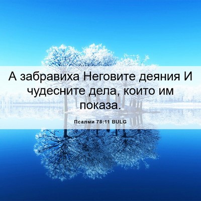 Picture 06 - Псалми 78:11 BULG - А забравиха Неговите - Bible Verse Picture