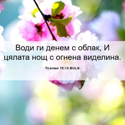 Picture 06 - Псалми 78:14 BULG - Води ги денем с облак, И - Bible Verse Picture