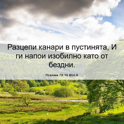 Picture 06 - Псалми 78:15 BULG - Разцепи канари в - Bible Verse Picture