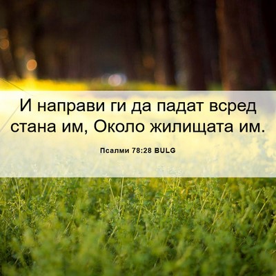 Picture 06 - Псалми 78:28 BULG - И направи ги да падат всред - Bible Verse Picture