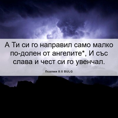 Picture 06 - Псалми 8:5 BULG - А Ти си го направил само - Bible Verse Picture