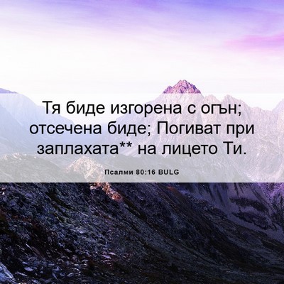 Picture 06 - Псалми 80:16 BULG - Тя биде изгорена с огън; - Bible Verse Picture