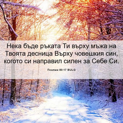 Picture 06 - Псалми 80:17 BULG - Нека бъде ръката Ти върху - Bible Verse Picture