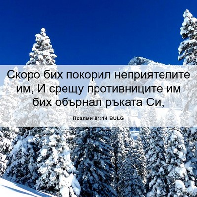 Picture 06 - Псалми 81:14 BULG - Скоро бих покорил - Bible Verse Picture
