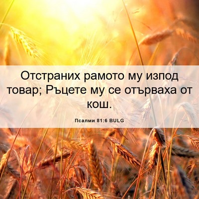 Picture 06 - Псалми 81:6 BULG - Отстраних рамото му изпод - Bible Verse Picture