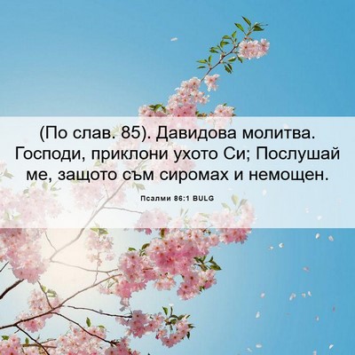 Picture 06 - Псалми 86:1 BULG - (По слав. 85). Давидова - Bible Verse Picture