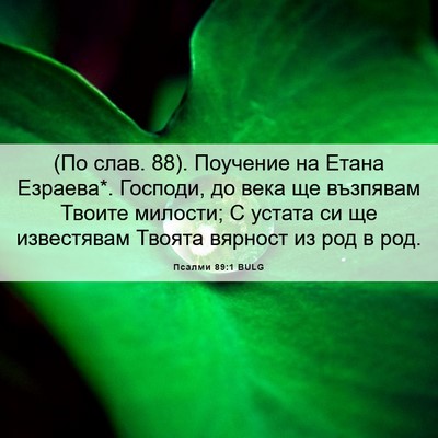 Picture 06 - Псалми 89:1 BULG - (По слав. 88). Поучение на - Bible Verse Picture