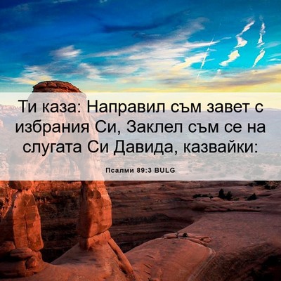 Picture 06 - Псалми 89:3 BULG - Ти каза: Направил съм завет - Bible Verse Picture