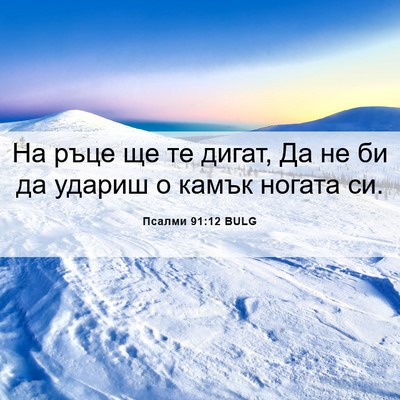 Picture 06 - Псалми 91:12 BULG - На ръце ще те дигат, Да не - Bible Verse Picture