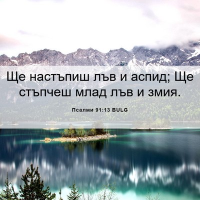 Picture 06 - Псалми 91:13 BULG - Ще настъпиш лъв и аспид; Ще - Bible Verse Picture
