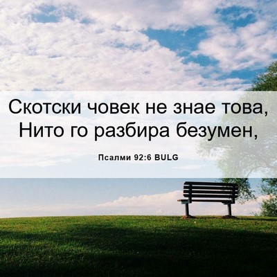 Picture 06 - Псалми 92:6 BULG - Скотски човек не знае това, - Bible Verse Picture