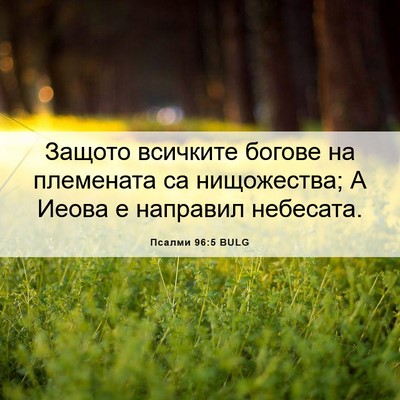 Picture 06 - Псалми 96:5 BULG - Защото всичките богове на - Bible Verse Picture