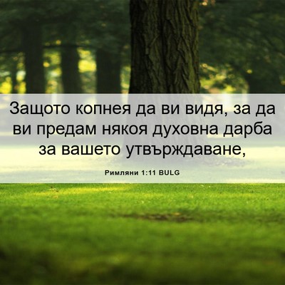 Picture 06 - Римляни 1:11 BULG - Защото копнея да ви видя, - Bible Verse Picture