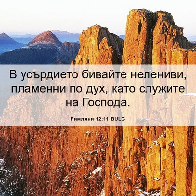 Picture 06 - Римляни 12:11 BULG - В усърдието бивайте - Bible Verse Picture