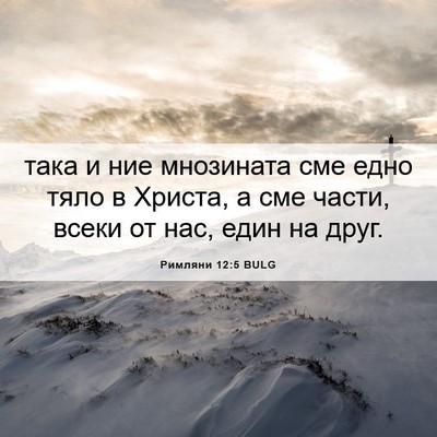 Picture 06 - Римляни 12:5 BULG - така и ние мнозината сме - Bible Verse Picture