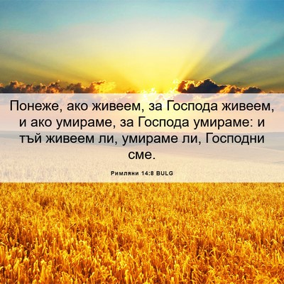 Picture 06 - Римляни 14:8 BULG - Понеже, ако живеем, за - Bible Verse Picture
