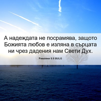 Picture 06 - Римляни 5:5 BULG - А надеждата не посрамява, - Bible Verse Picture