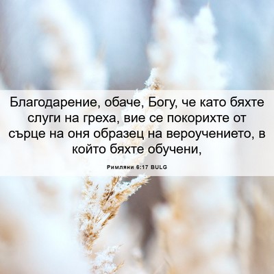 Picture 06 - Римляни 6:17 BULG - Благодарение, обаче, Богу, - Bible Verse Picture