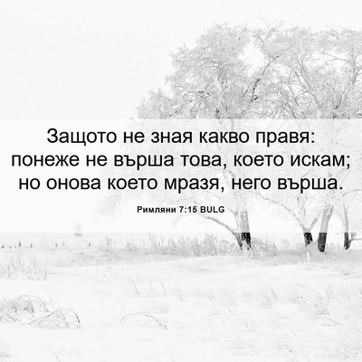 Picture 06 - Римляни 7:15 BULG - Защото не зная какво правя: - Bible Verse Picture