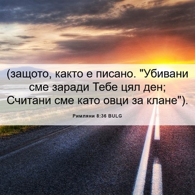 Picture 06 - Римляни 8:36 BULG - (защото, както е писано. - Bible Verse Picture