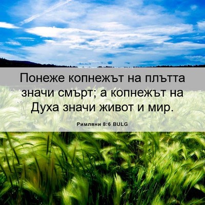 Picture 06 - Римляни 8:6 BULG - Понеже копнежът на плътта - Bible Verse Picture