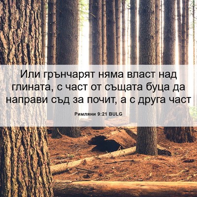 Picture 06 - Римляни 9:21 BULG - Или грънчарят няма власт - Bible Verse Picture