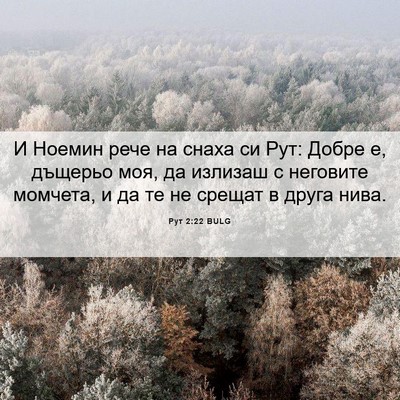Picture 06 - Рут 2:22 BULG - И Ноемин рече на снаха си - Bible Verse Picture