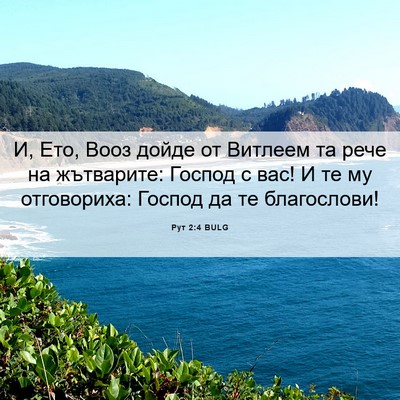 Picture 06 - Рут 2:4 BULG - И, Ето, Вооз дойде от - Bible Verse Picture