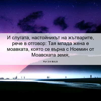 Picture 06 - Рут 2:6 BULG - И слугата, настойникът на - Bible Verse Picture