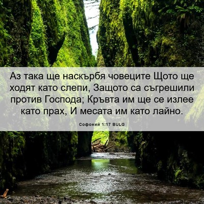 Picture 06 - Софоний 1:17 BULG - Аз така ще наскърбя - Bible Verse Picture