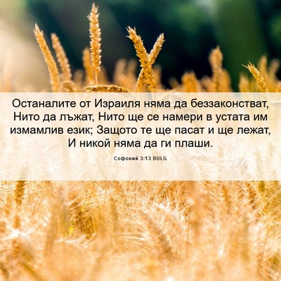 Picture 06 - Софоний 3:13 BULG - Останалите от Израиля няма - Bible Verse Picture