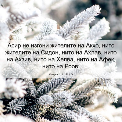 Picture 06 - Съдии 1:31 BULG - Асир не изгони жителите на - Bible Verse Picture
