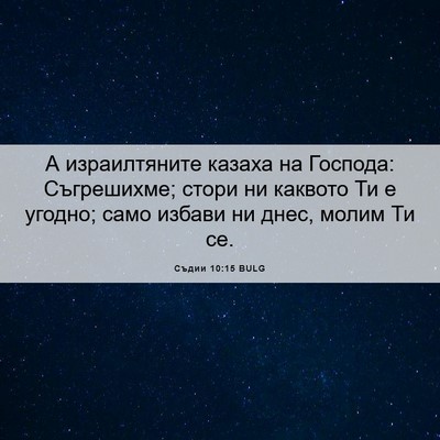 Picture 06 - Съдии 10:15 BULG - А израилтяните казаха на - Bible Verse Picture