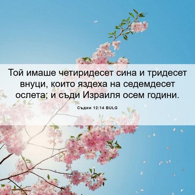 Picture 06 - Съдии 12:14 BULG - Той имаше четиридесет сина - Bible Verse Picture