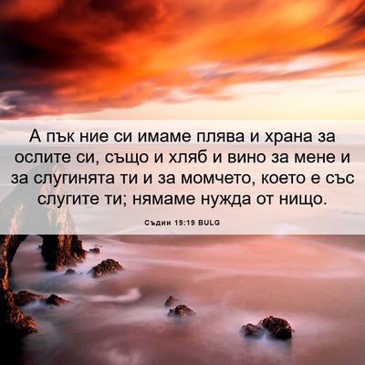 Picture 06 - Съдии 19:19 BULG - А пък ние си имаме плява и - Bible Verse Picture