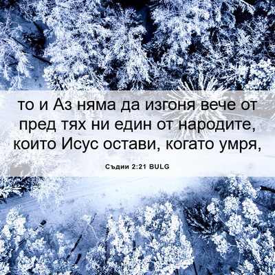Picture 06 - Съдии 2:21 BULG - то и Аз няма да изгоня вече - Bible Verse Picture